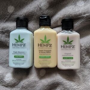 Hempz Herbal Body Moisturizer Trio - Light Blue, Yellow, Cream